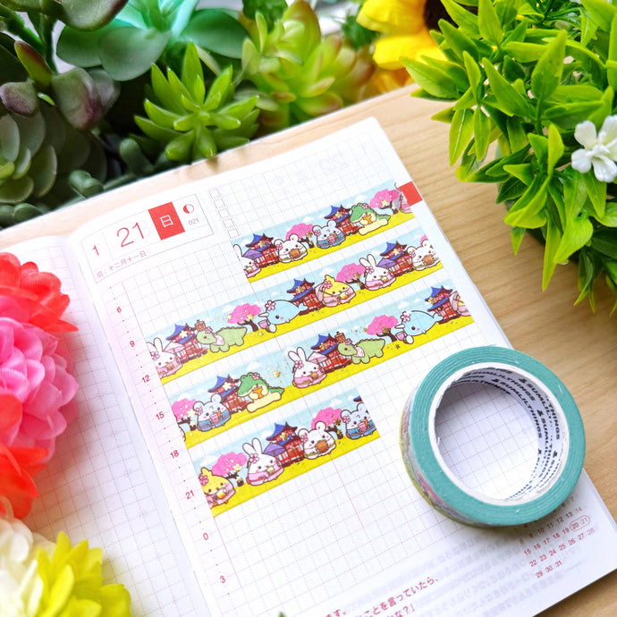 Washi Tape - Lil' Sakura Temple v2.0 (15mm) - Gold Foil