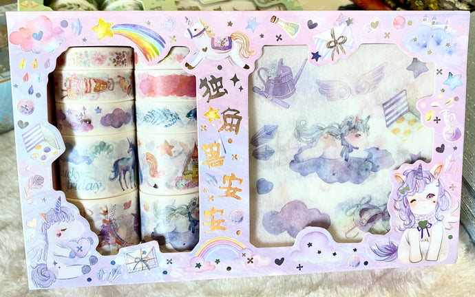 Unicorn and Rainbows Washi Tape Box Set